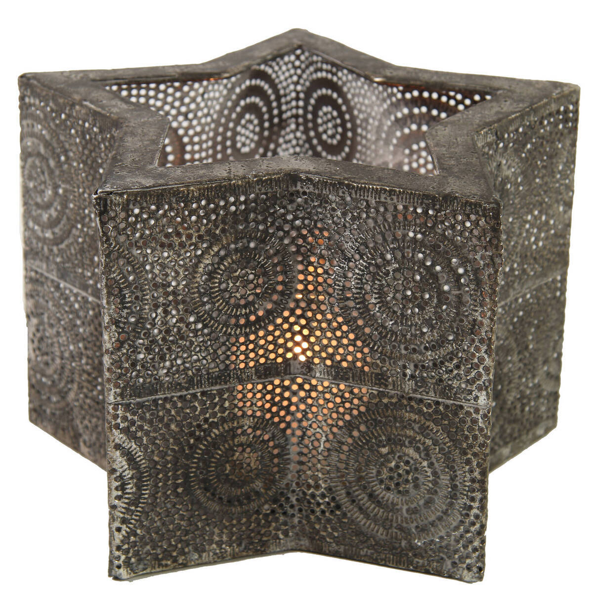 Windlicht Stern aus Metall, Breite 19cm