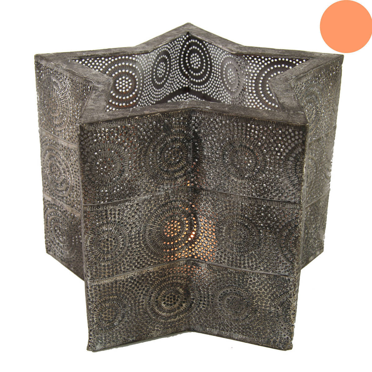 Windlicht Stern aus Metall, Breite 25cm