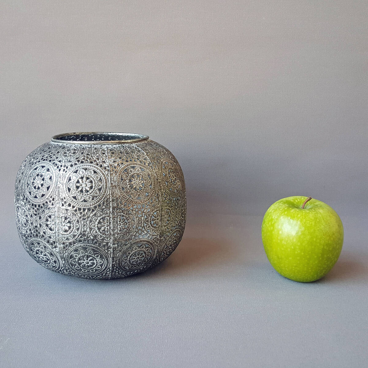 Windlicht aus Metall, Ø16cm / Höhe 13cm