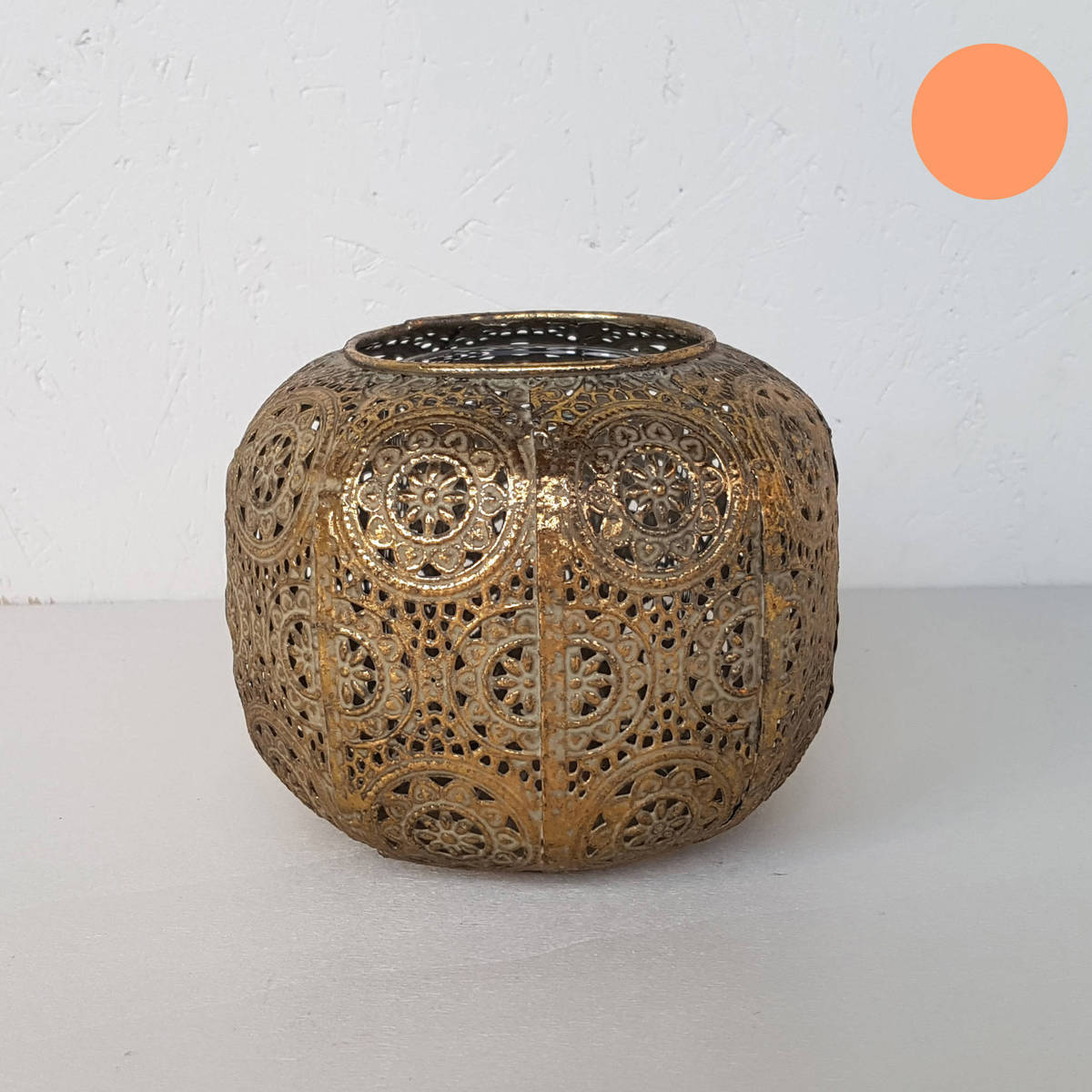 Photophore en métal, Ø13cm / H 10cm 