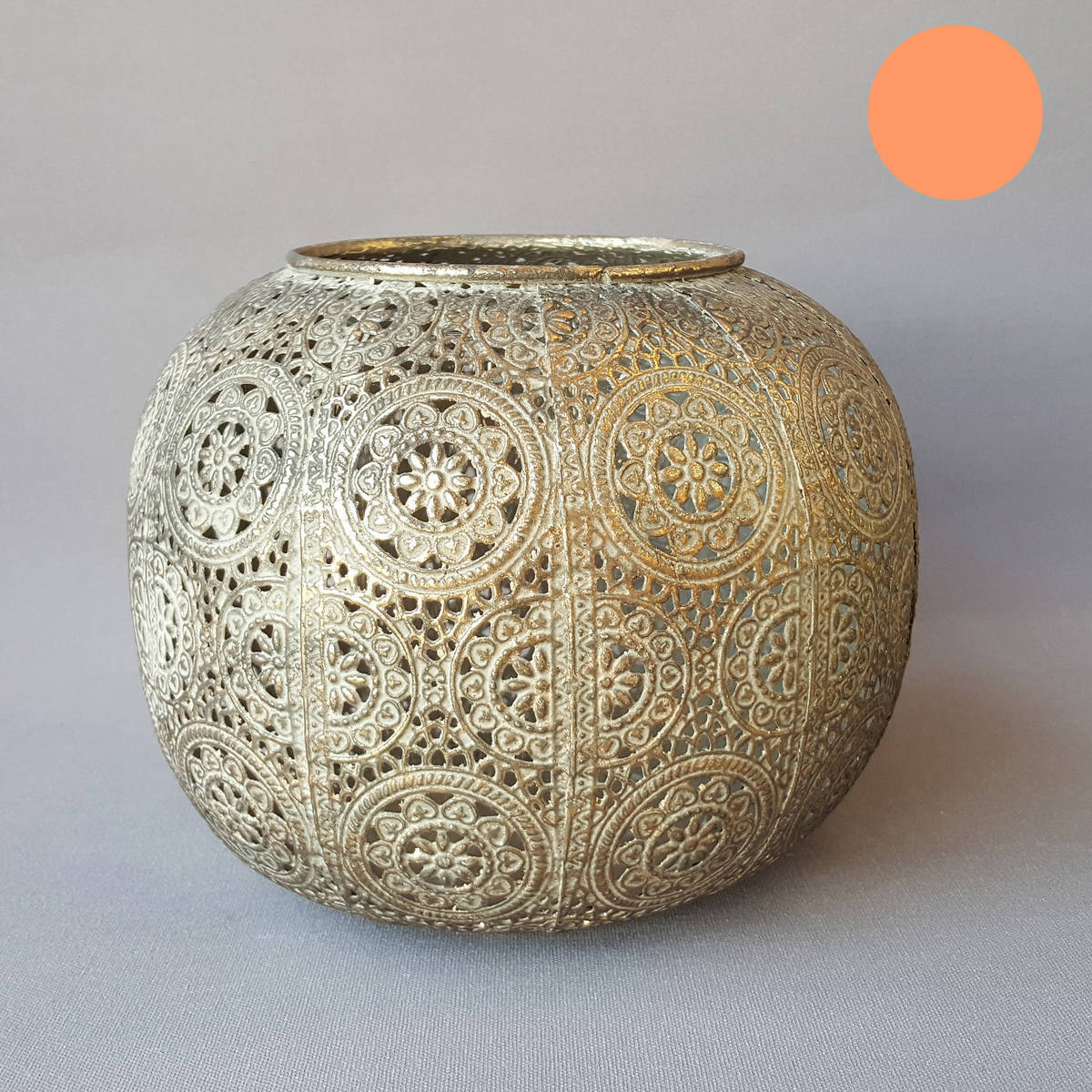 Photophore en métal, Ø16cm / H 13cm