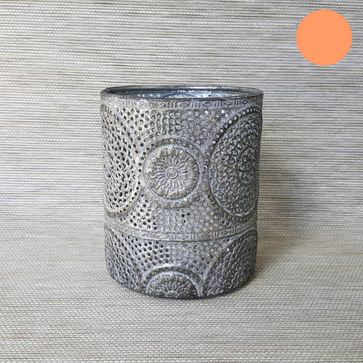 Windlicht aus Metall, Ø10cm / Höhe 11cm