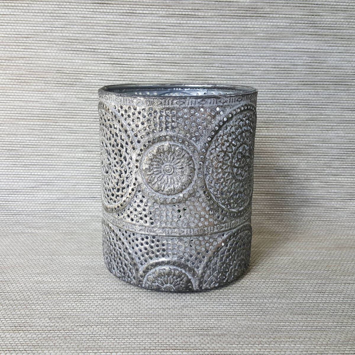 Windlicht aus Metall, Ø10cm / Höhe 11cm