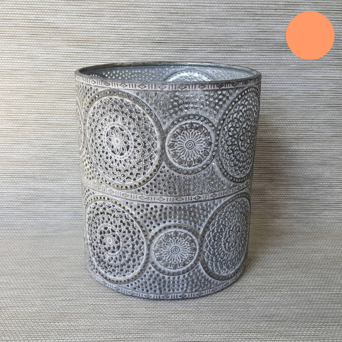 Photophore en métal, Ø13.5cm / H 15.5cm