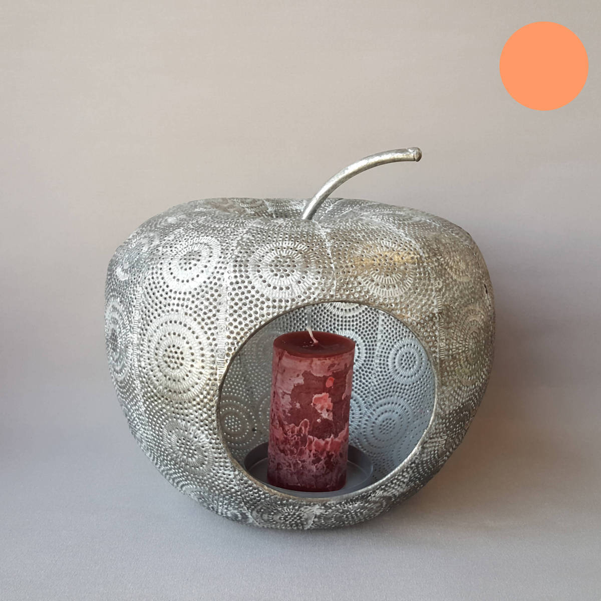 Pomme en métal, pour placer une bougie, Ø21cm
