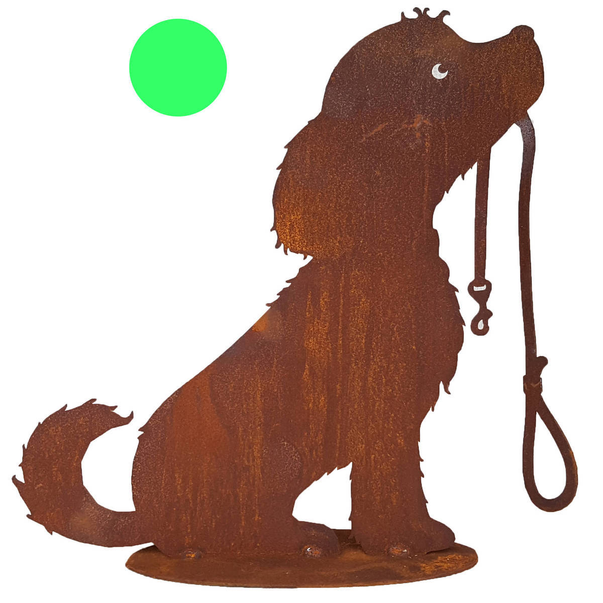 Hund aus Rostmetall mit Leine, Höhe 40cm