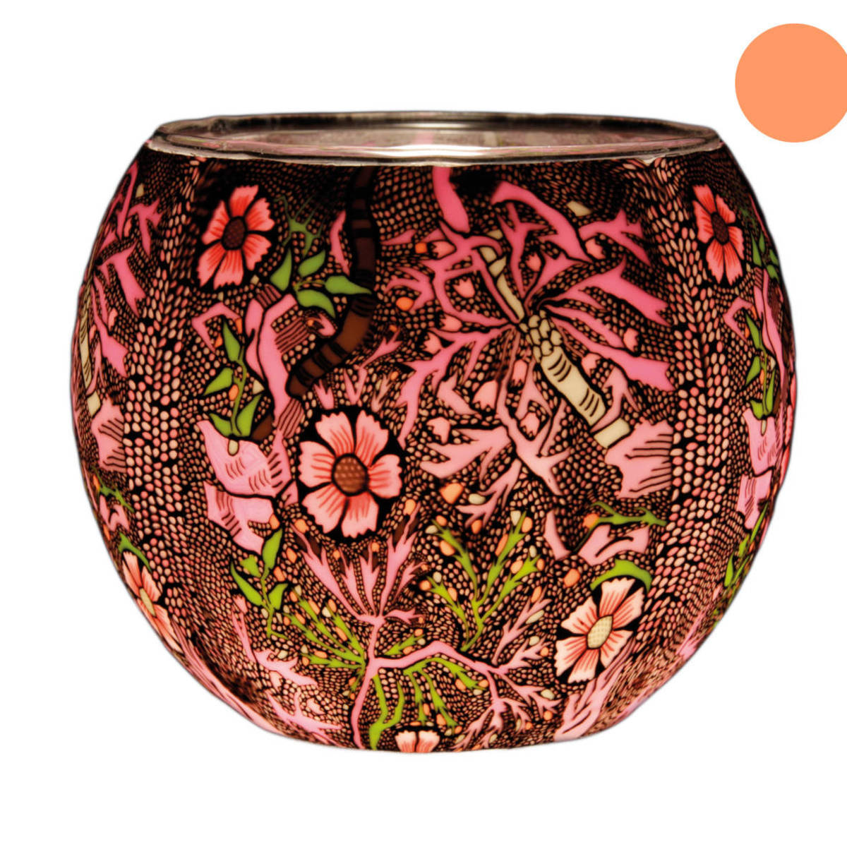 Windlicht bemalt, aus Glas, Ø 11cm