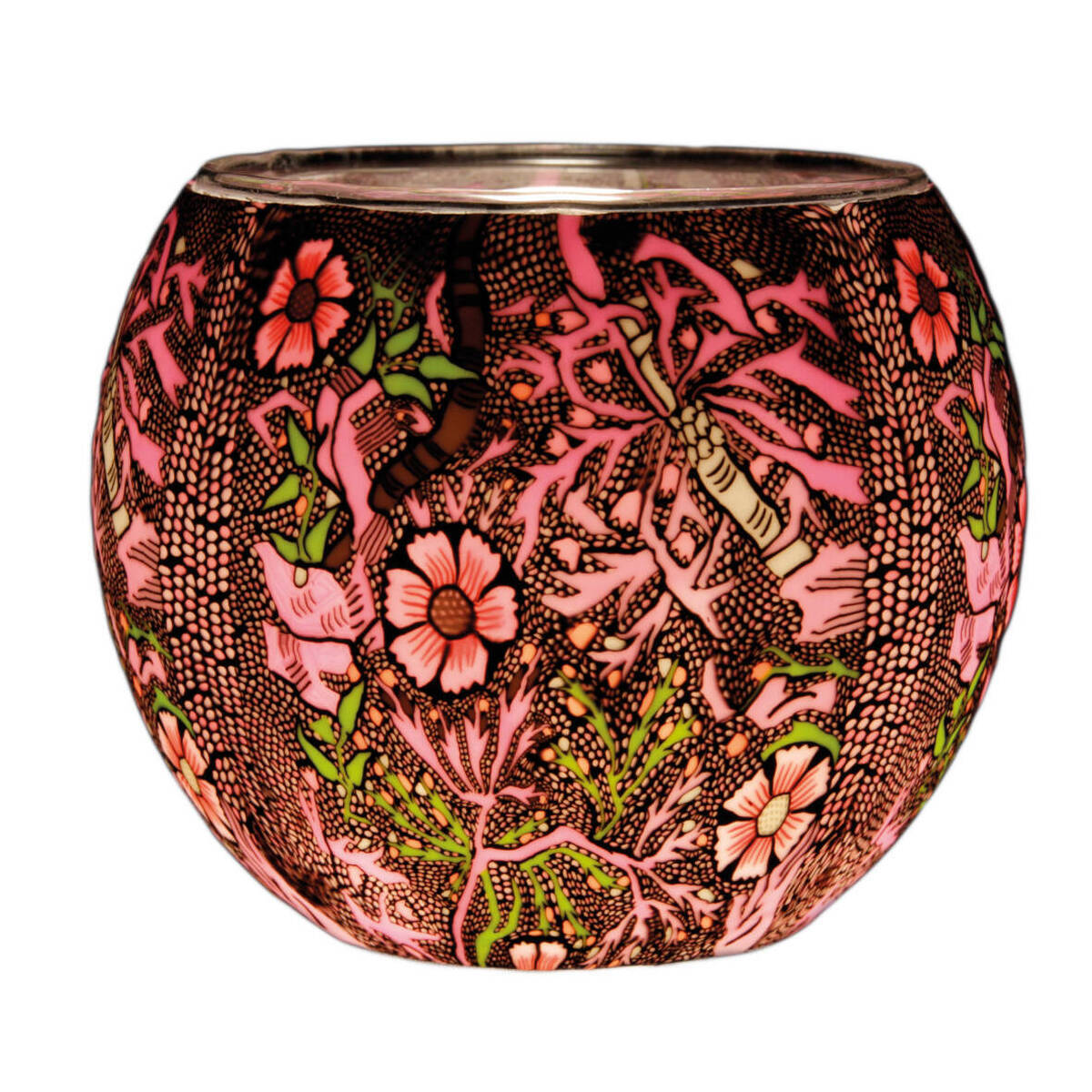 Windlicht bemalt, aus Glas, Ø 11cm