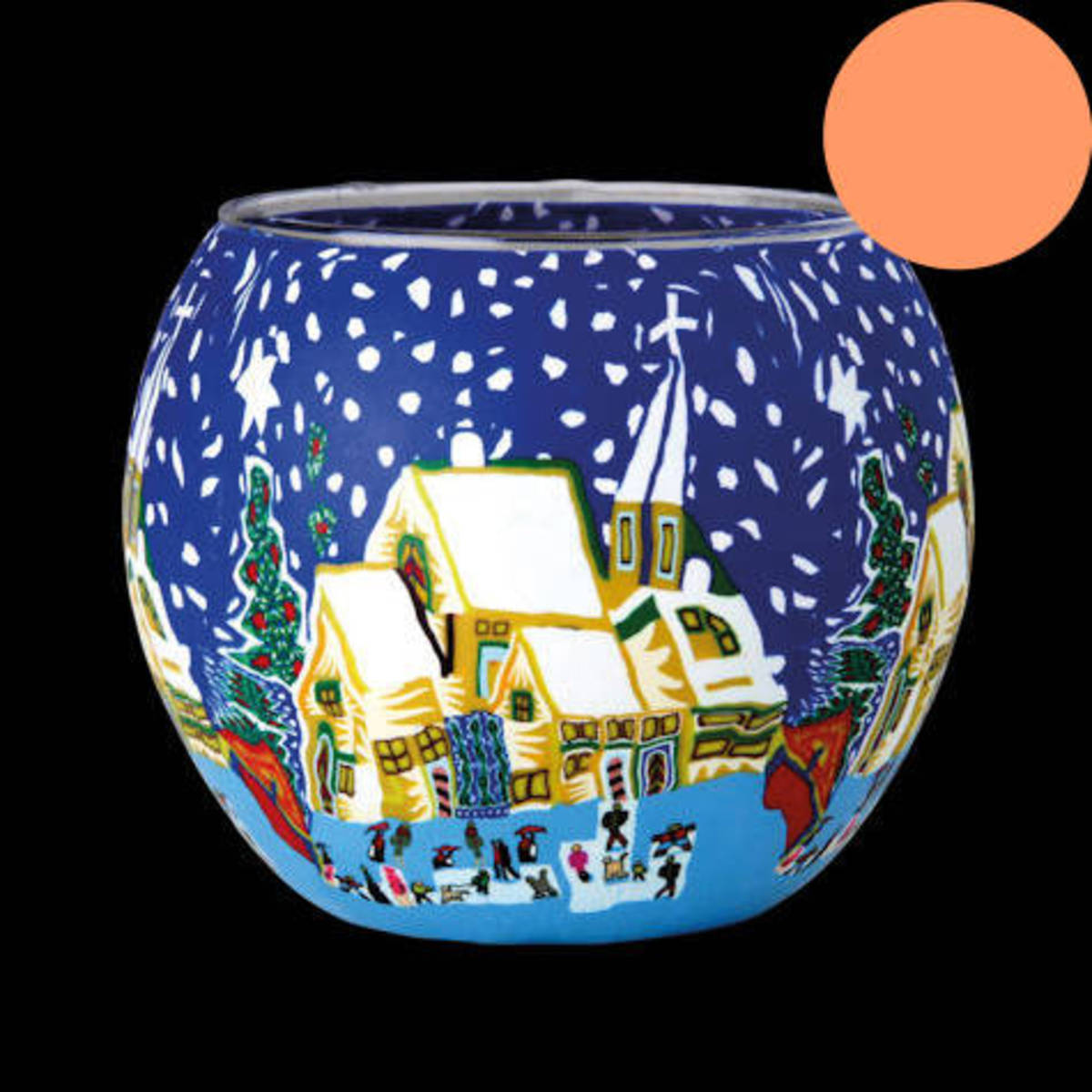 Windlicht bemalt, aus Glas, Ø 11cm 