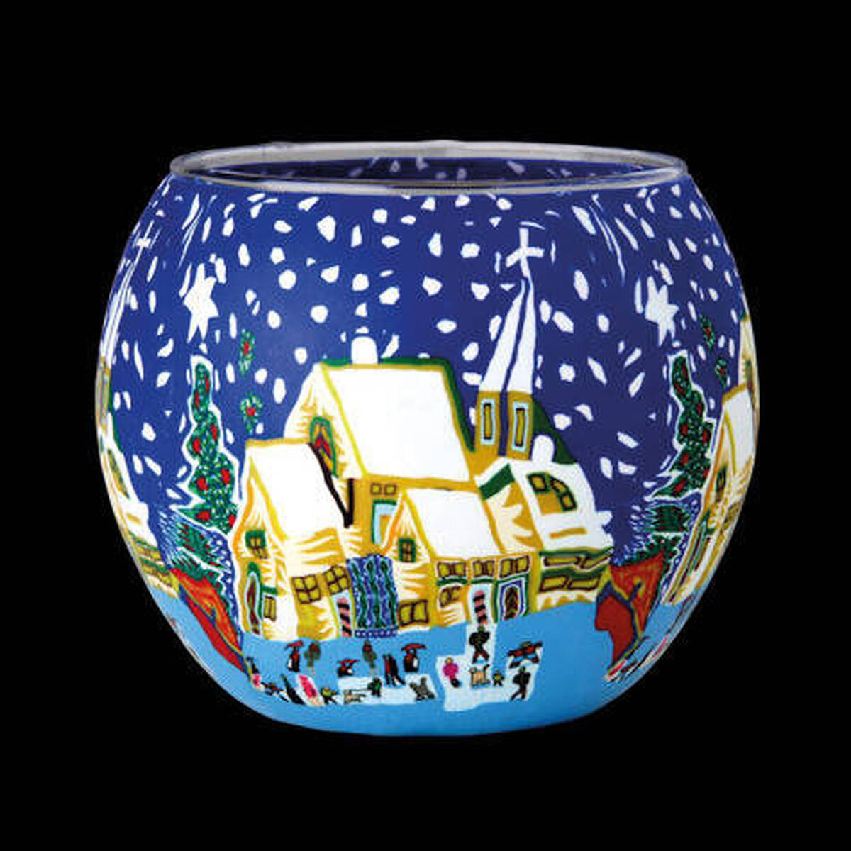 Windlicht bemalt, aus Glas, Ø 11cm 