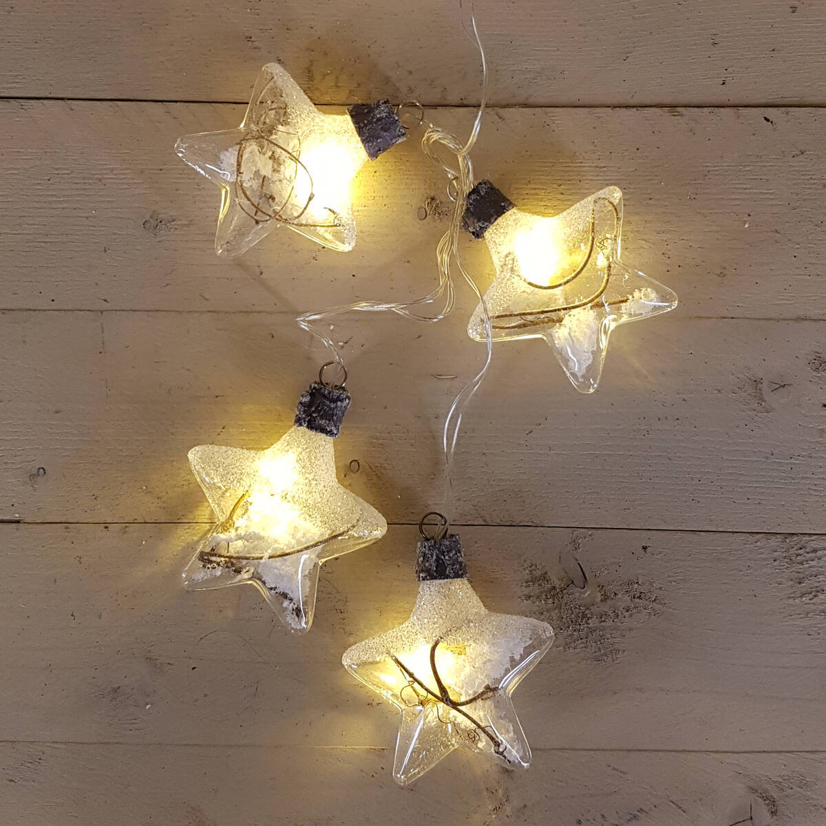 Chaîne de lumière LED, 5 étoiles, à utiliser avec batterie AA, (pas compris)  