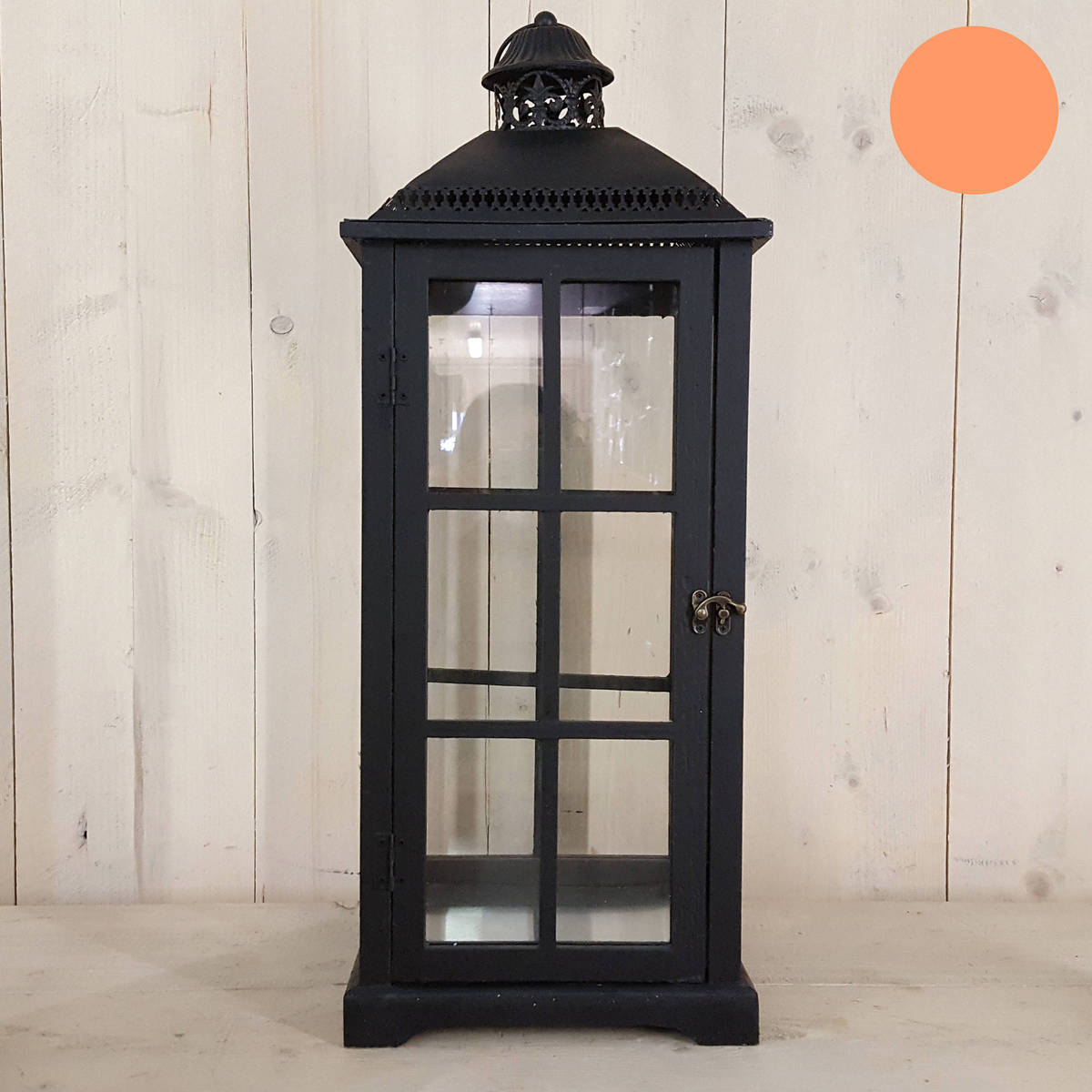 Lanterne en bois/métal, hauteur 67cm