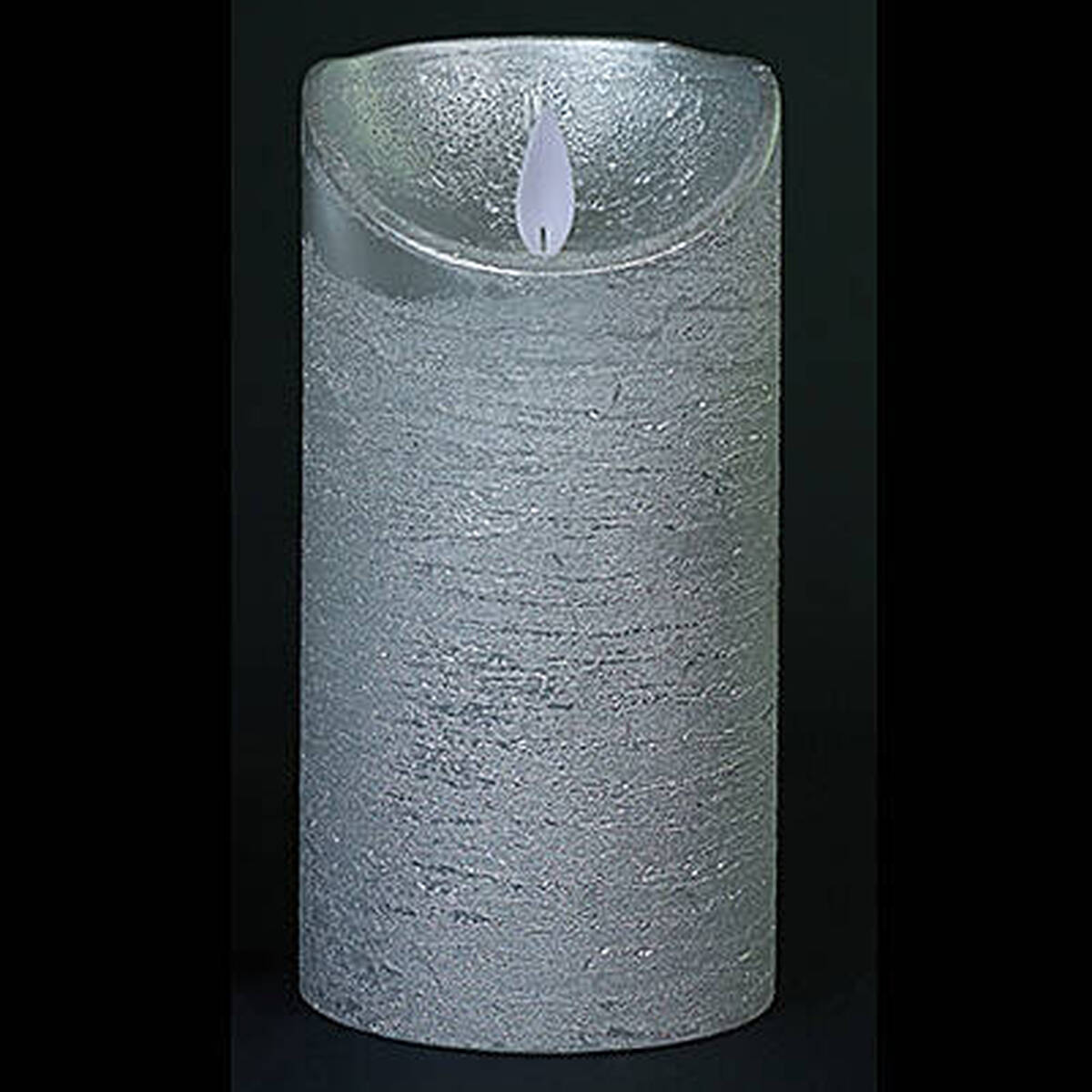 Kerze LED, Ø 7.5cm / Höhe 15cm, silber