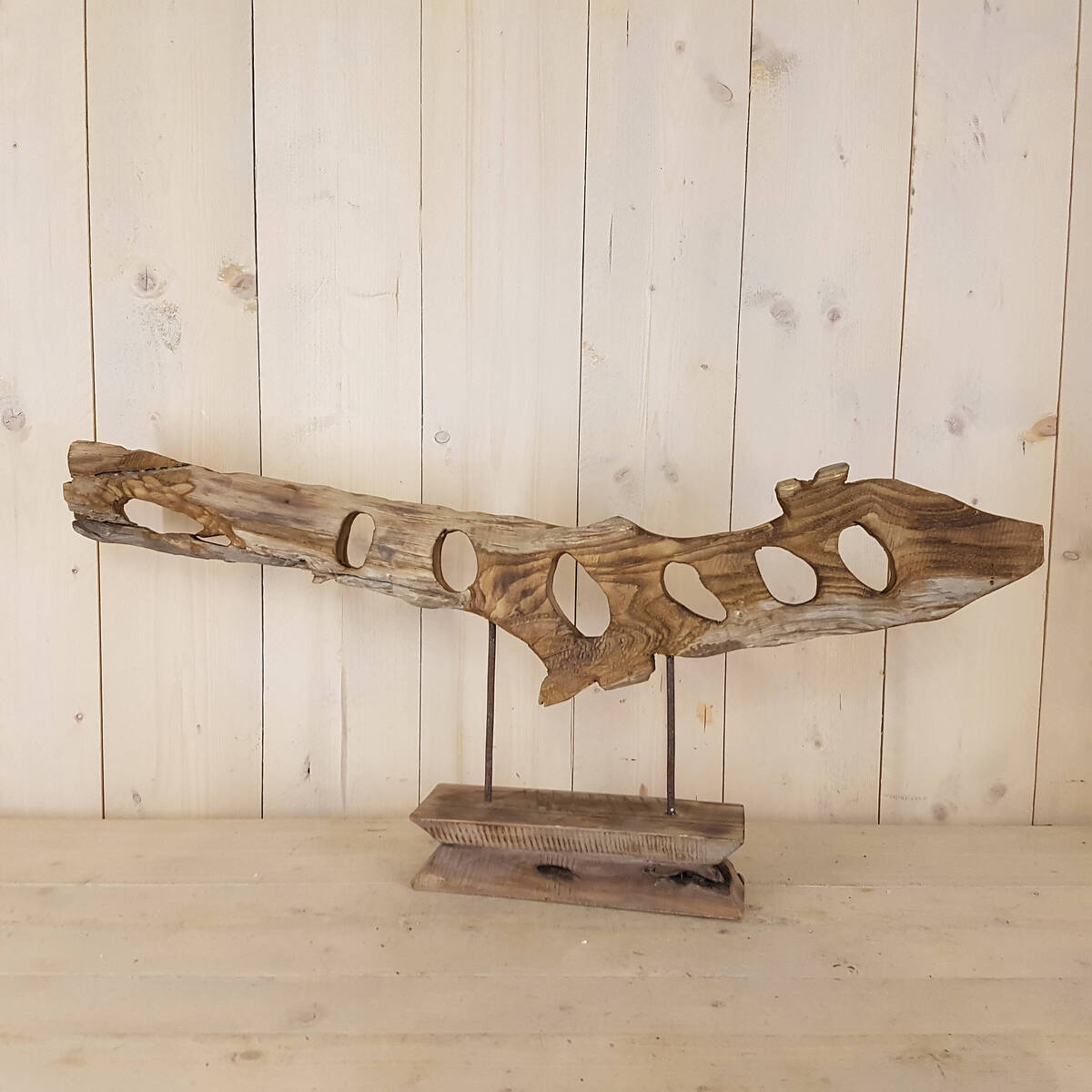 Einzigartige Holzskulptur aus Kastanienholz, handgefertigt