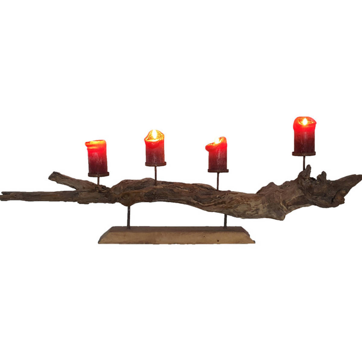 Kerzenhalter aus Kastanienholz, Länge 136cm