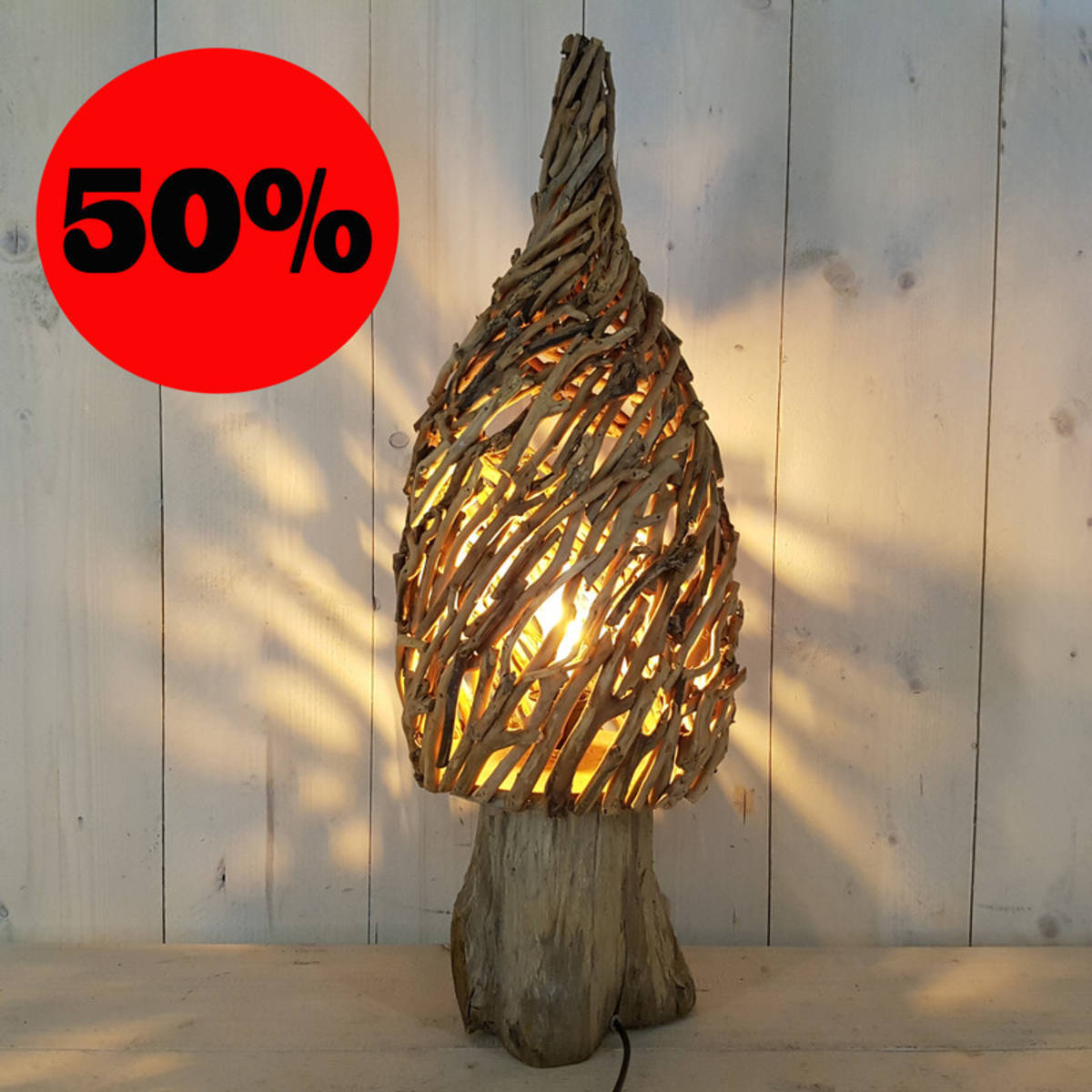 Lampe aus Weidenholz, Höhe 79cm