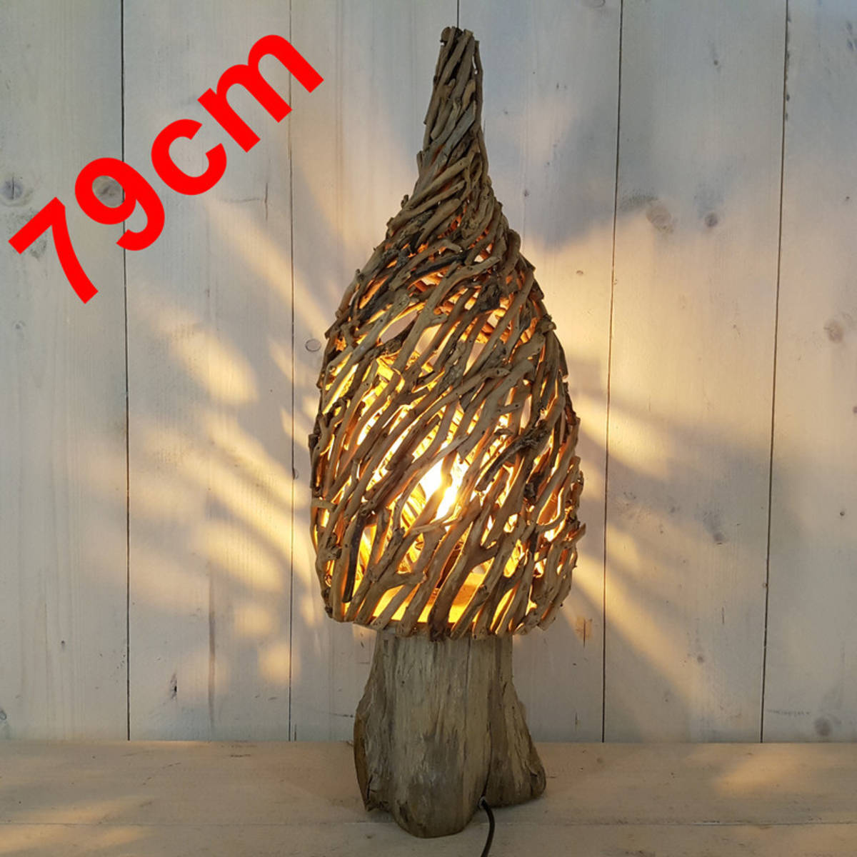 Lampe aus Weidenholz, Höhe 79cm