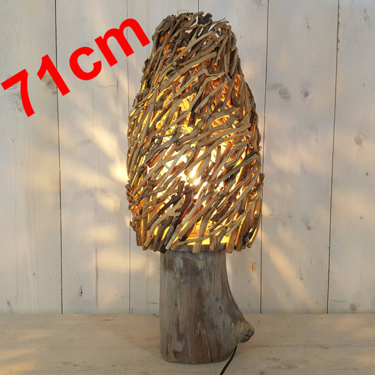 Lampe aus Weidenholz, Höhe 71cm