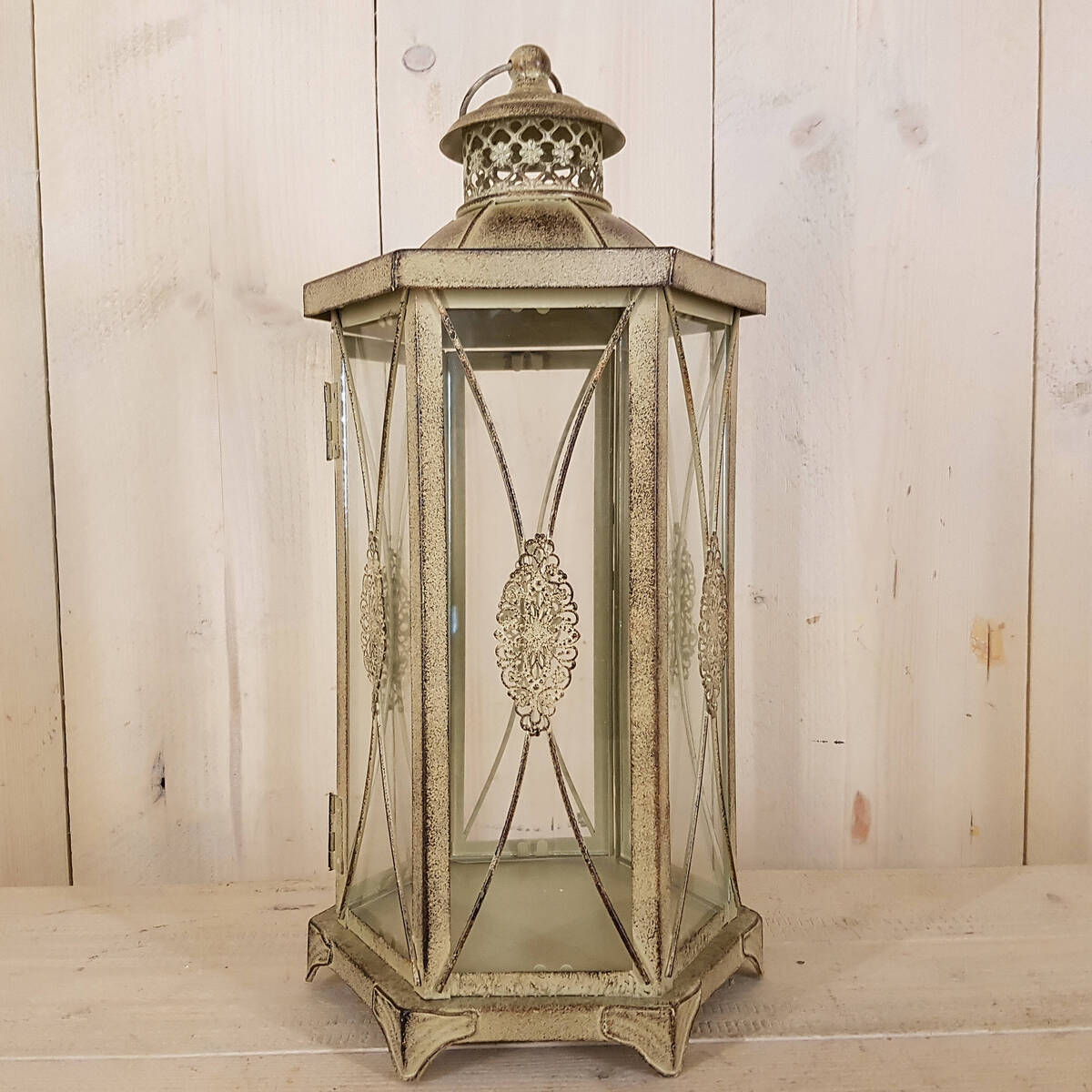 Magnifique lanterne hexagonale, hauteur 44cm