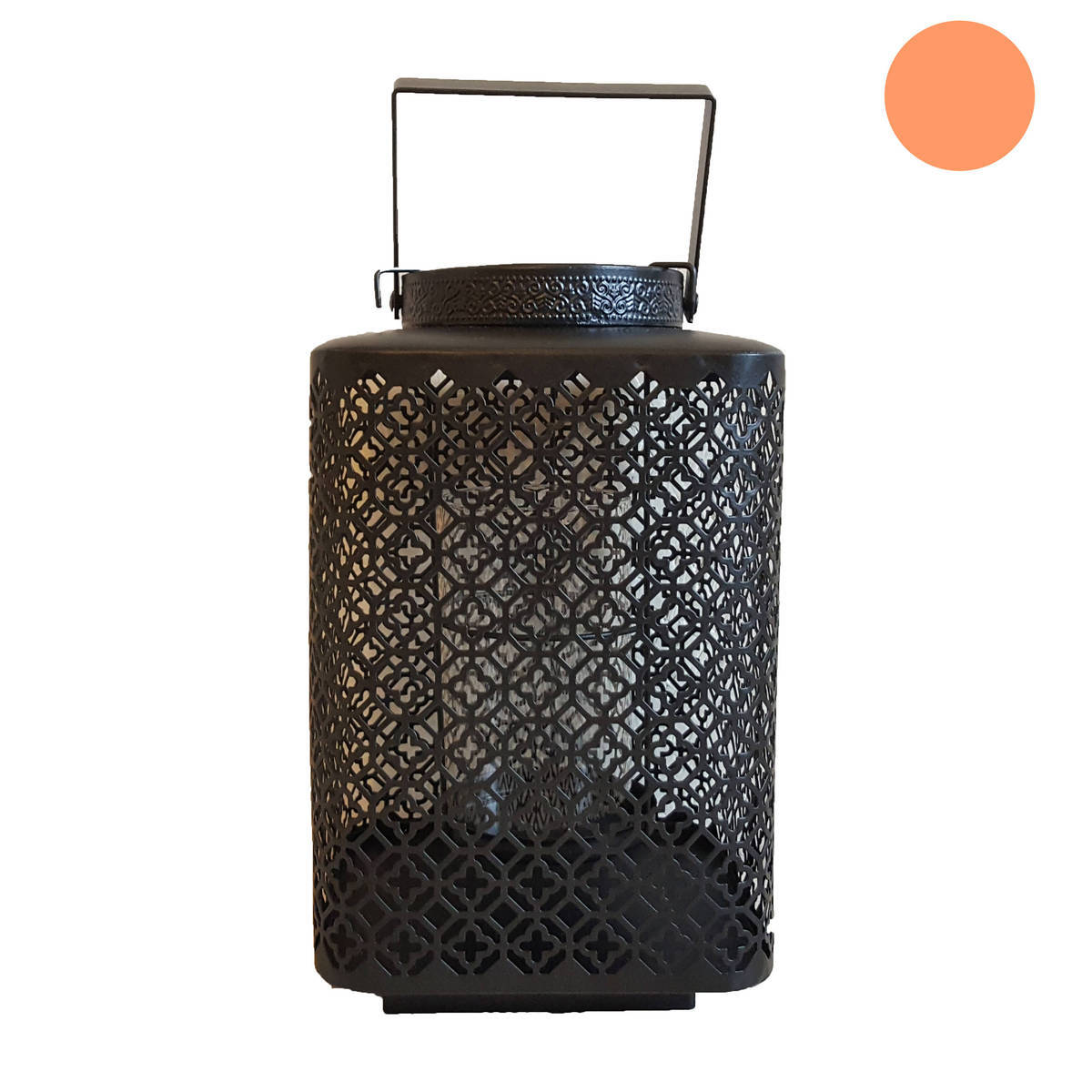 Laterne fein ausgeschnitten mit Innenglas, Höhe 25cm