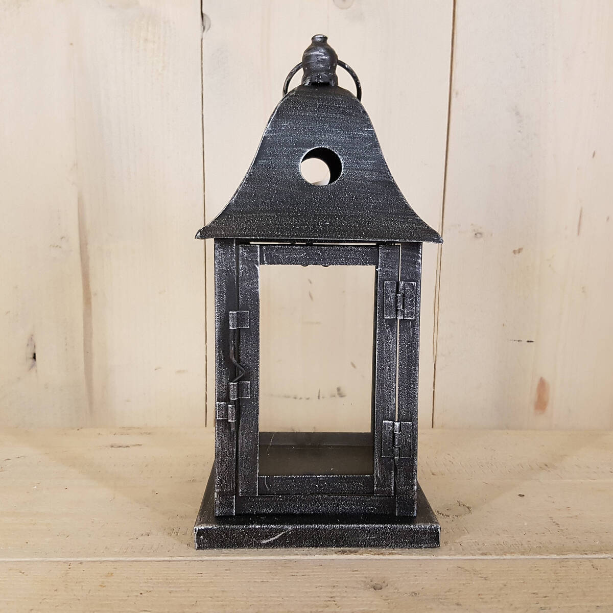 Petite lanterne toute simple en métal brossé  