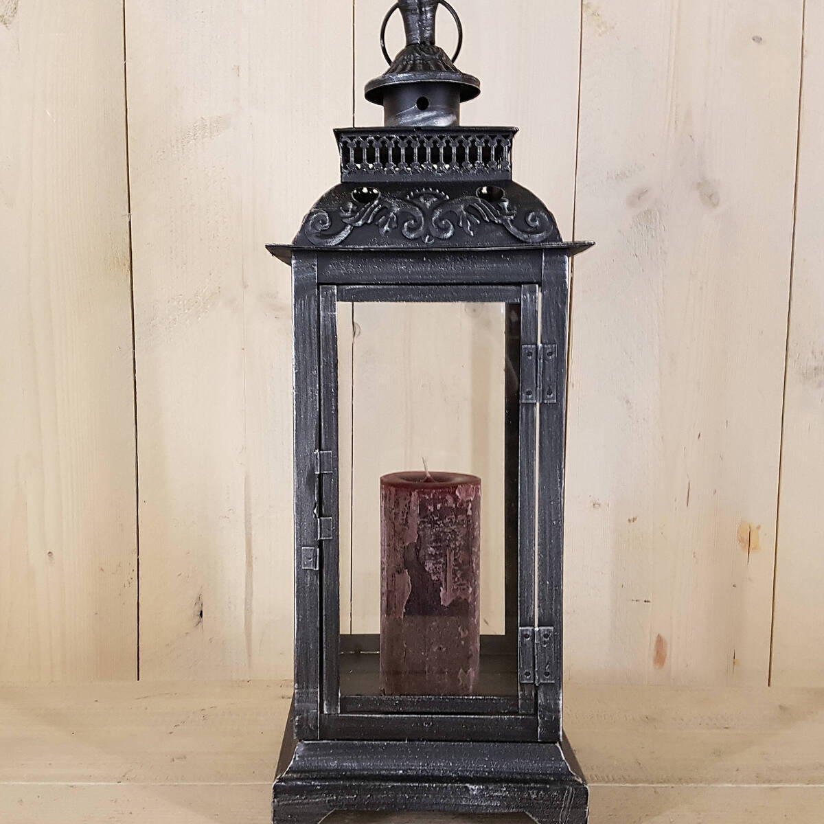 Superbe lanterne en métal, hauteur 76cm