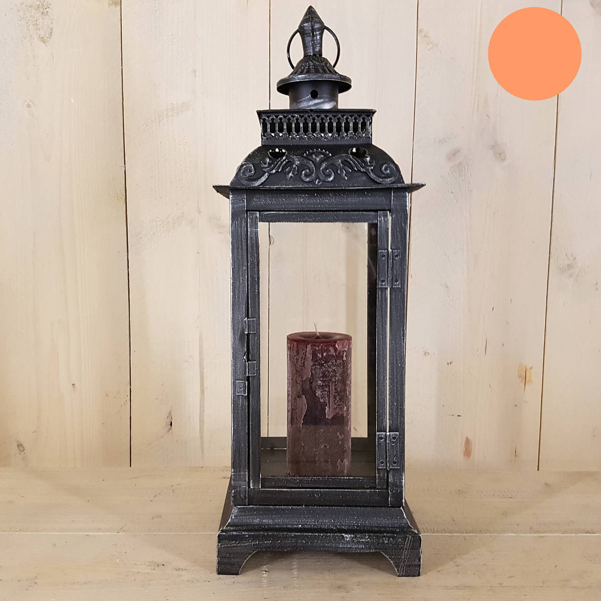 Lanterne en métal, hauteur 57cm