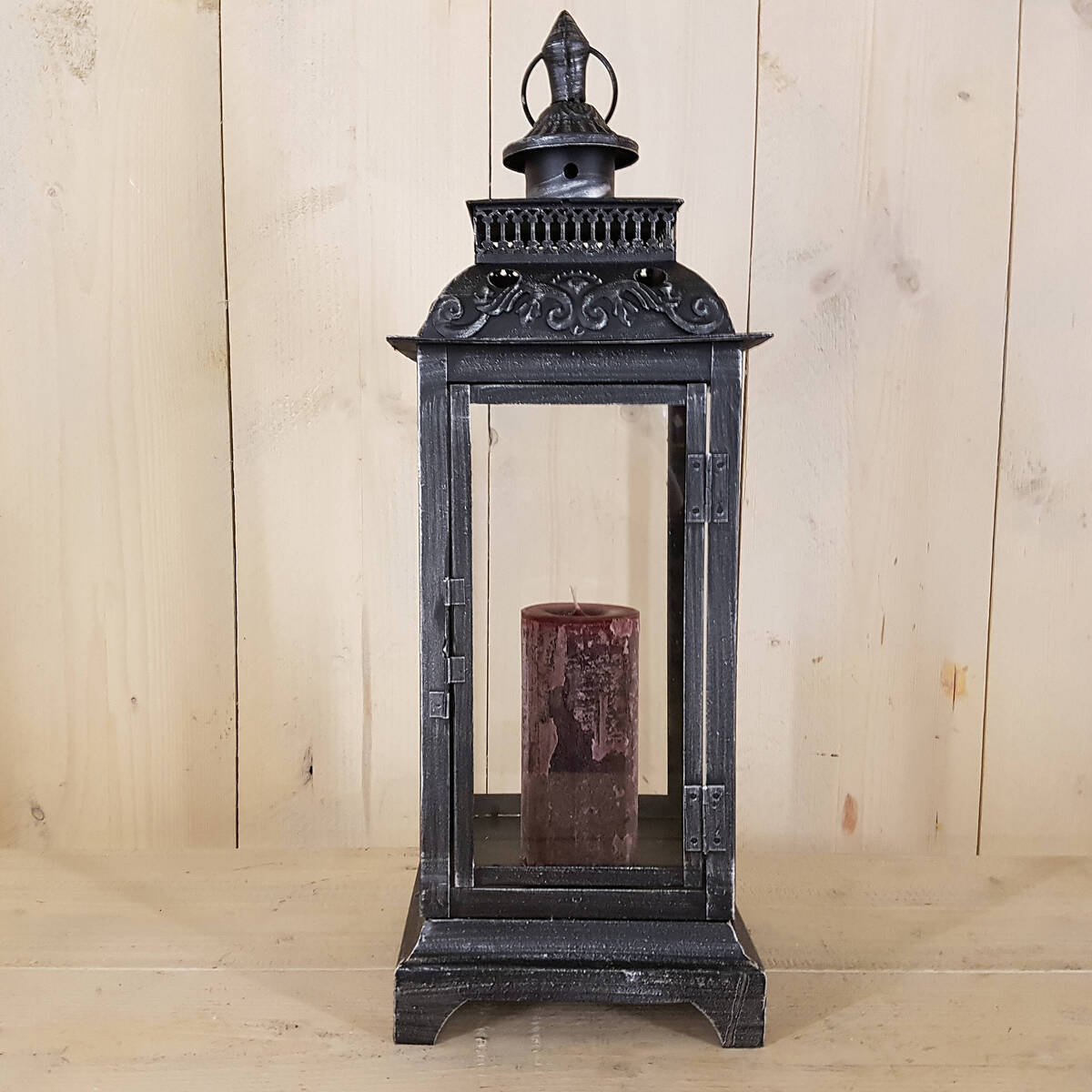Lanterne en métal, hauteur 57cm