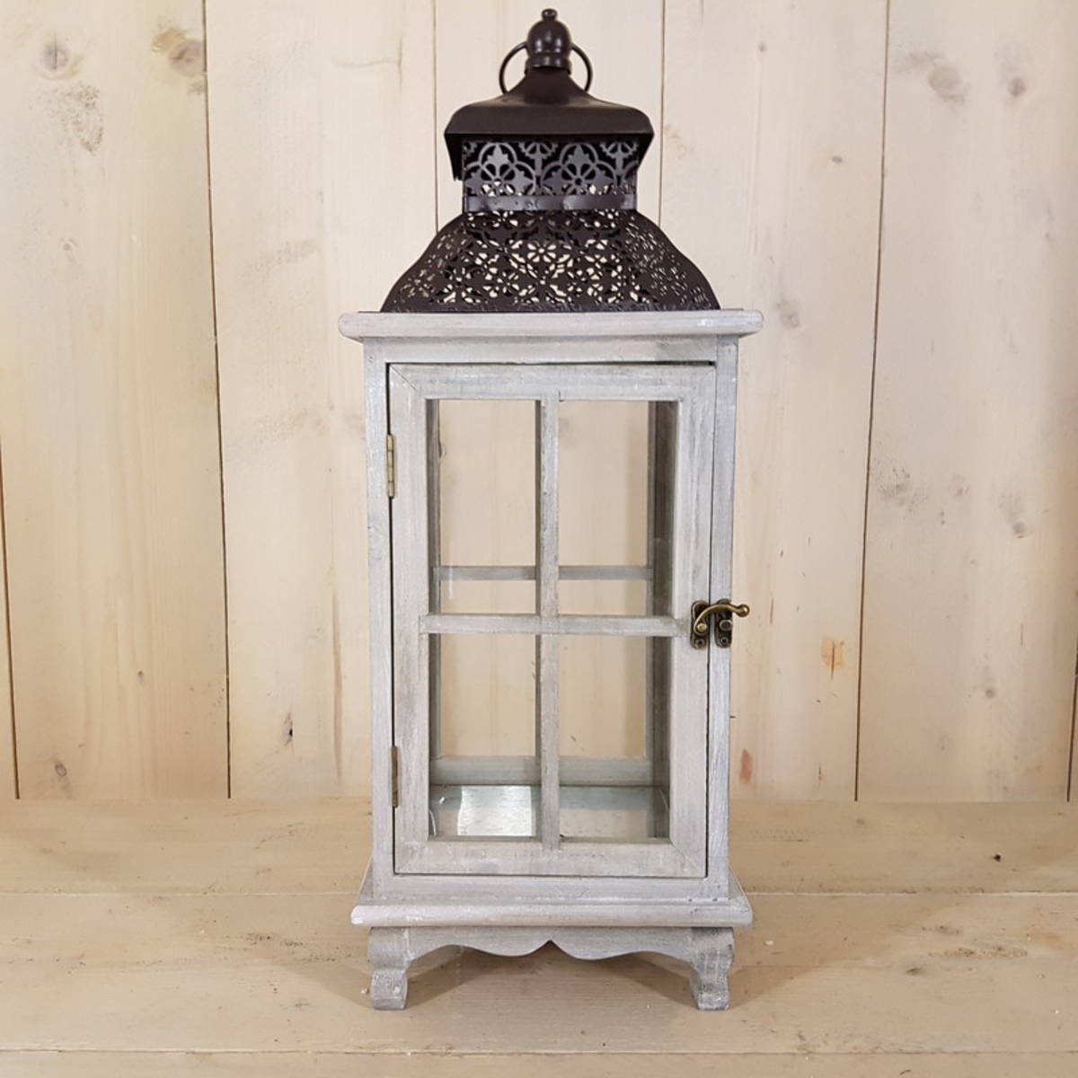 Lanterne en bois, hauteur 60cm
