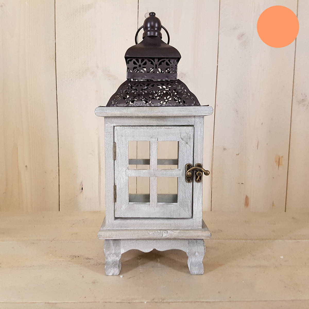 Lanterne en bois, hauteur 39cm