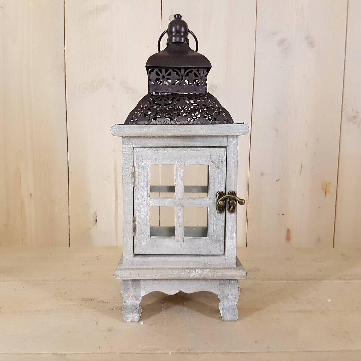 Lanterne en bois, hauteur 39cm