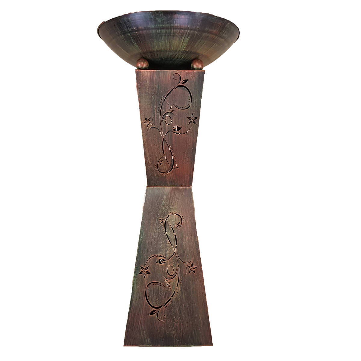 Colonne en métal, finement découpée, avec coupole 