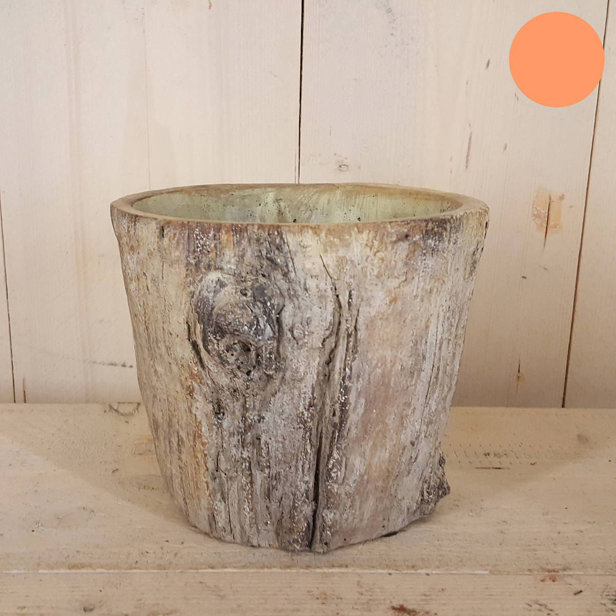 Übertopf aus Keramik, Look wie Baumrinde