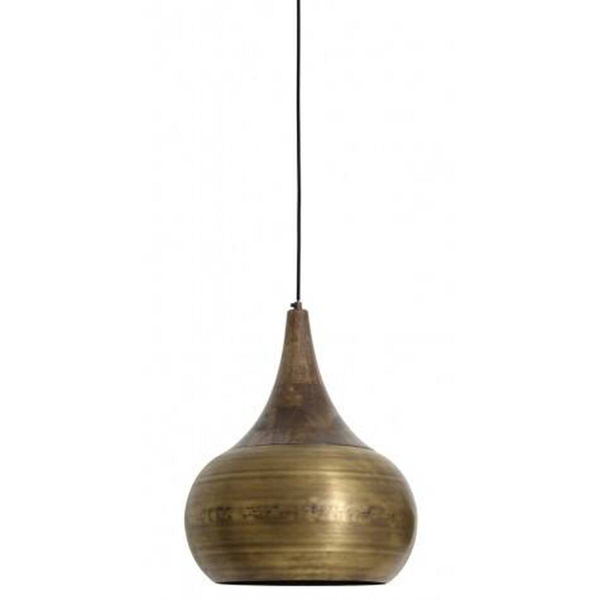 Lampe en métal/bois, colori bronze antique  