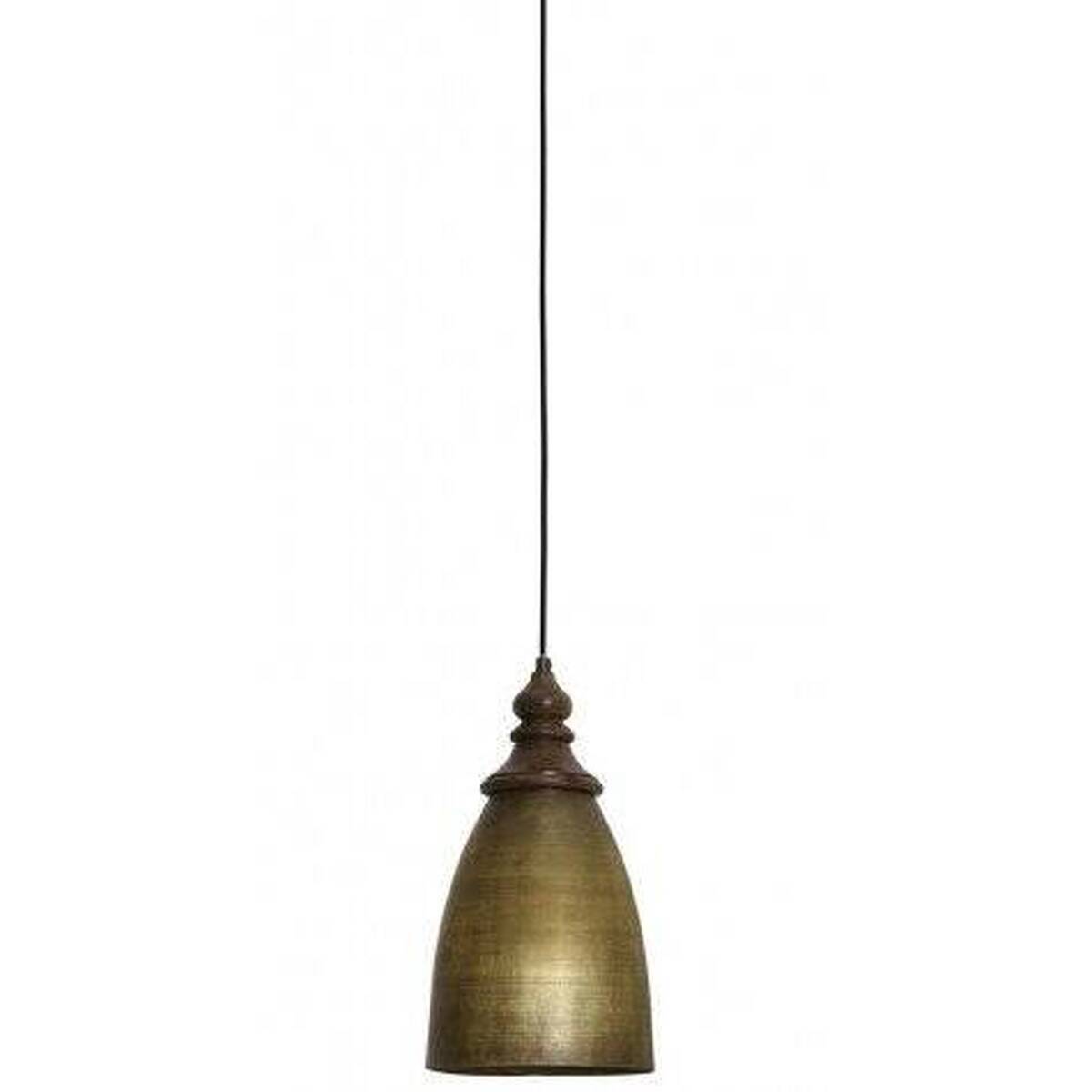 Lampe en métal/bois, colori bronze antique  