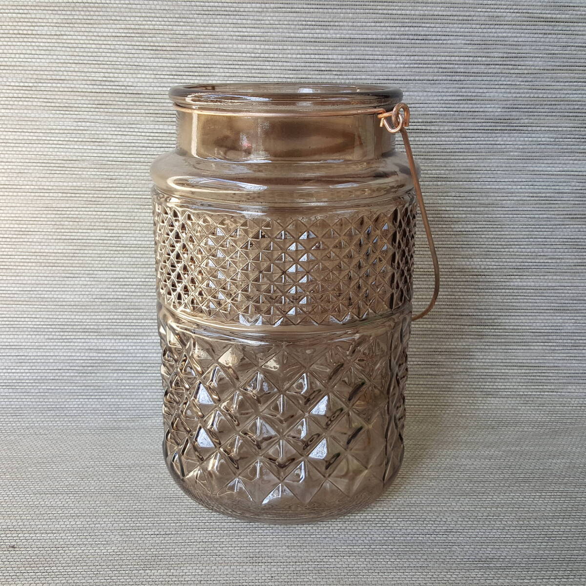 Photophore en verre fumé  