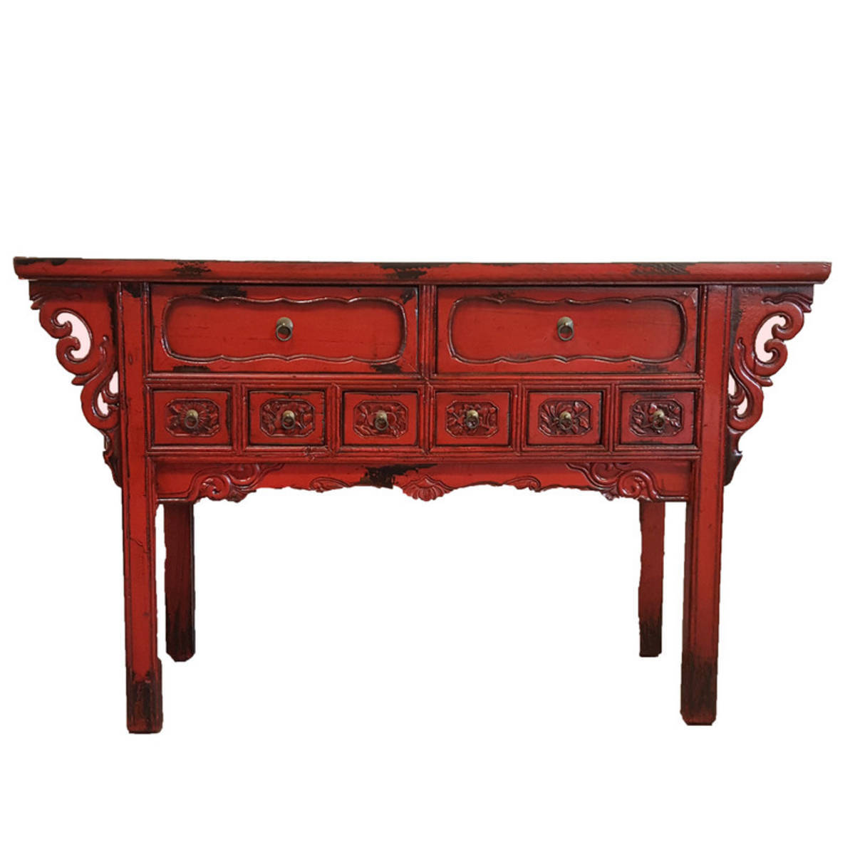 Antiker chinesischer Tisch mit grossen und kleinen Schubladen