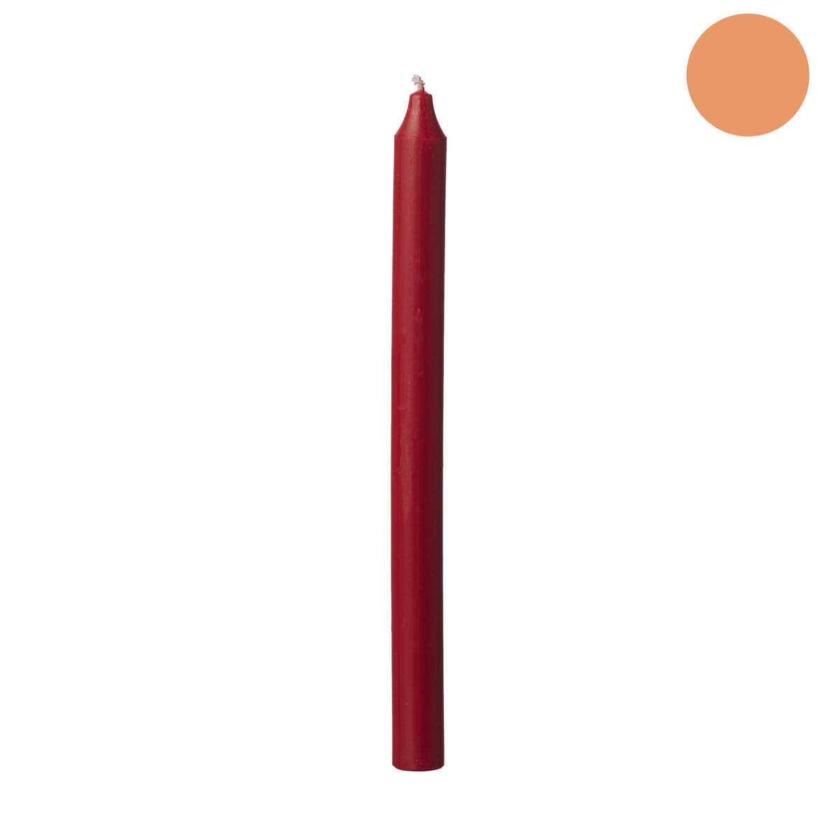 Bougie en paraffine, longueur 18 cm, diamètre 2,2 cm, rouge  