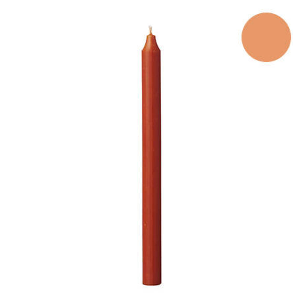 Bougie en paraffine, longueur 18 cm, diamètre 2,2 cm, orange   