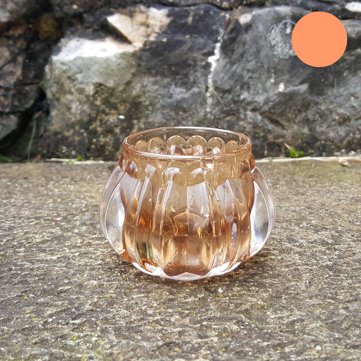 Photophore en verre, brun  