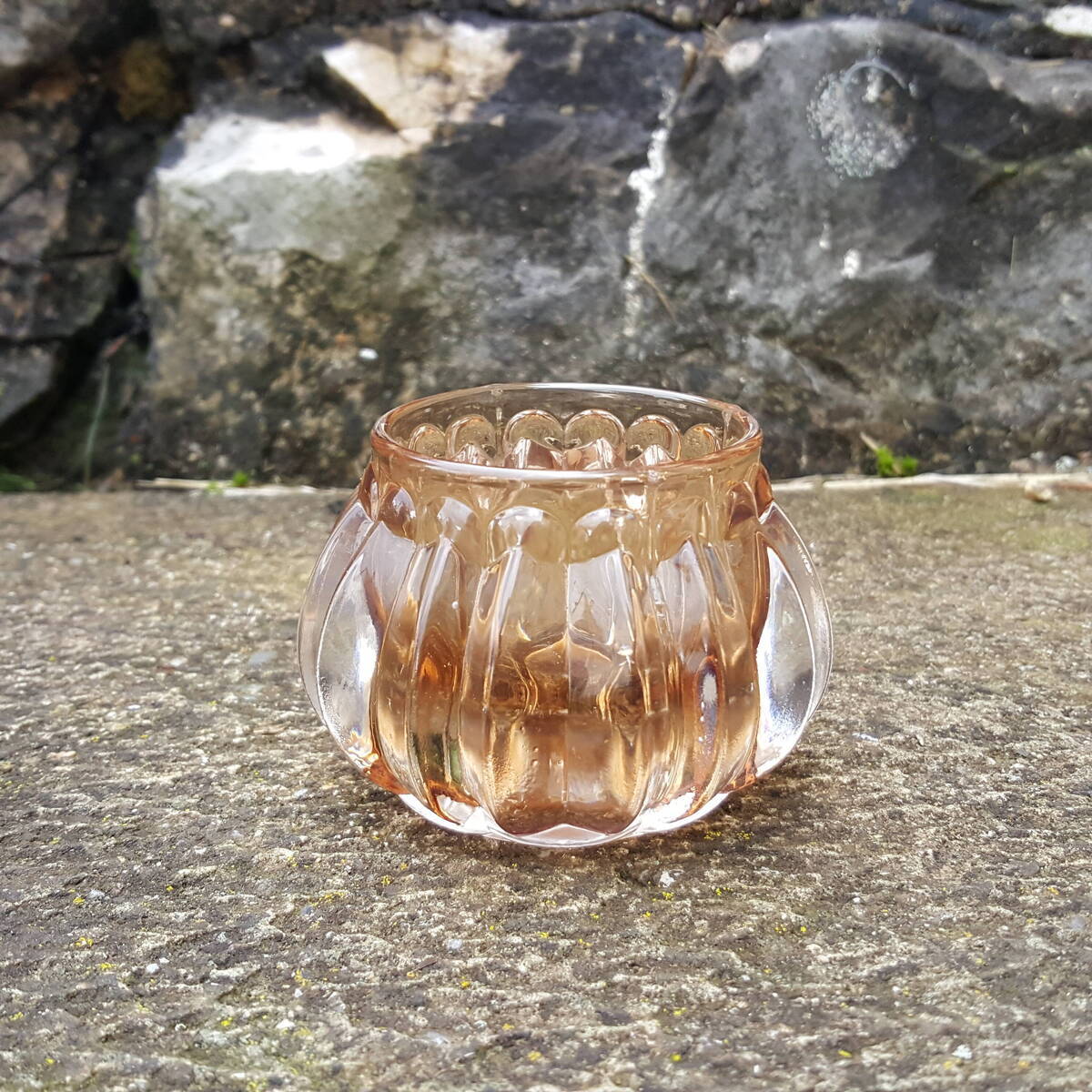 Photophore en verre, brun  