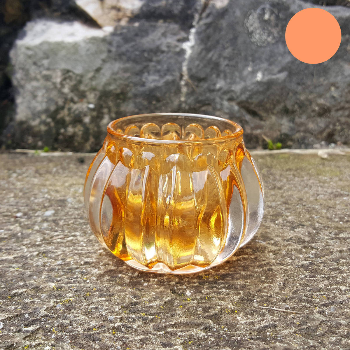 Photophore en verre, orange  