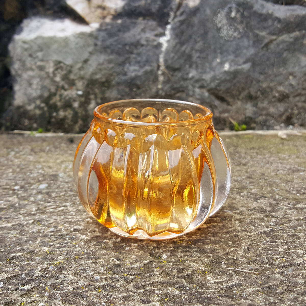 Photophore en verre, orange  