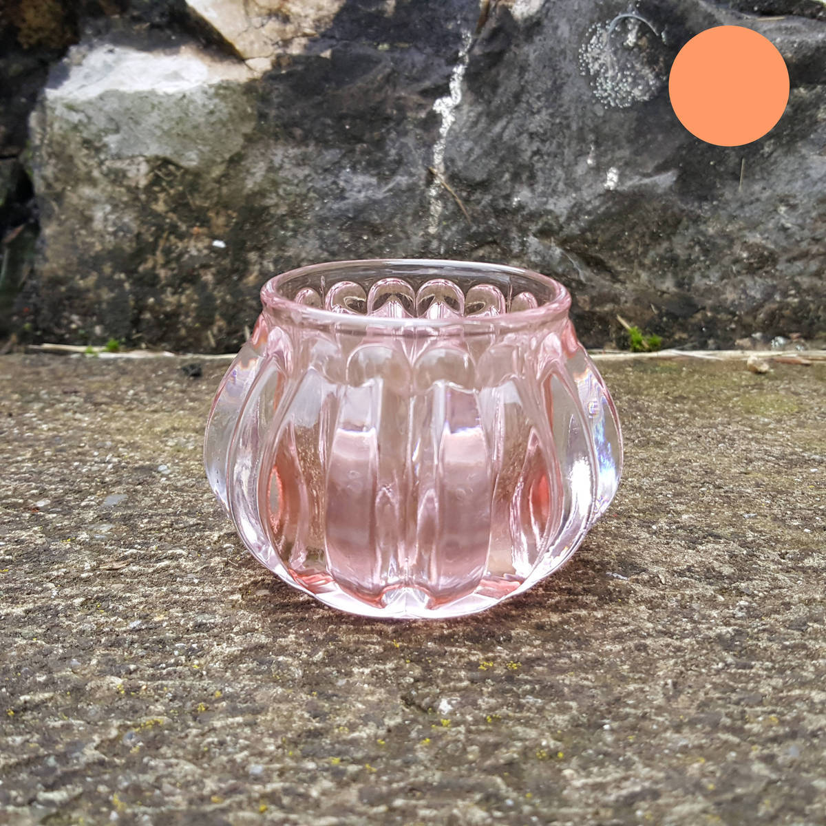 Photophore en verre, rose  