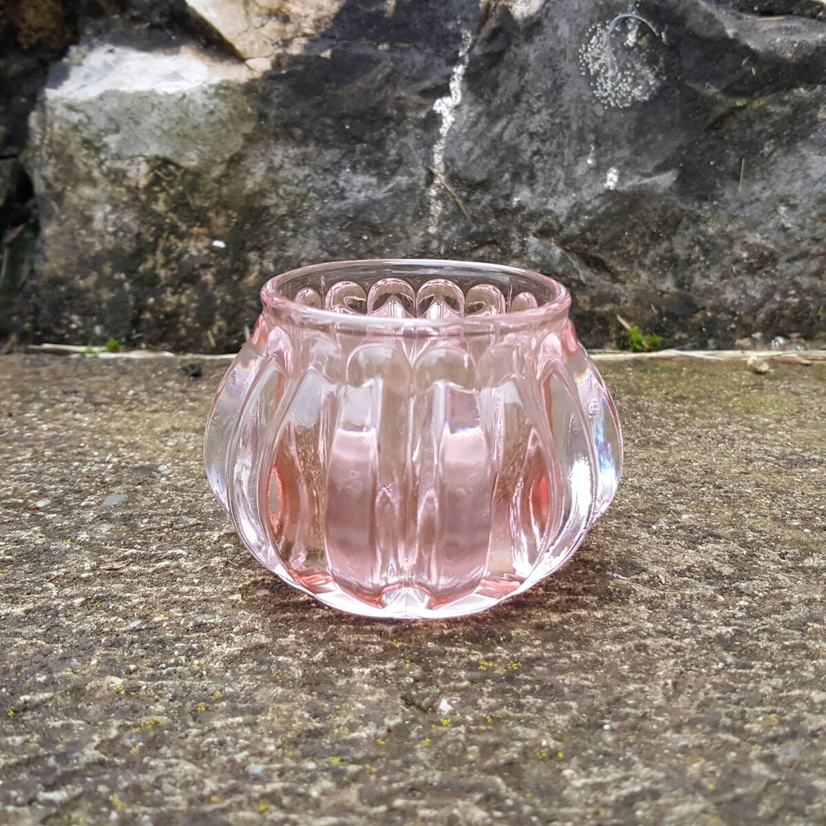 Photophore en verre, rose  