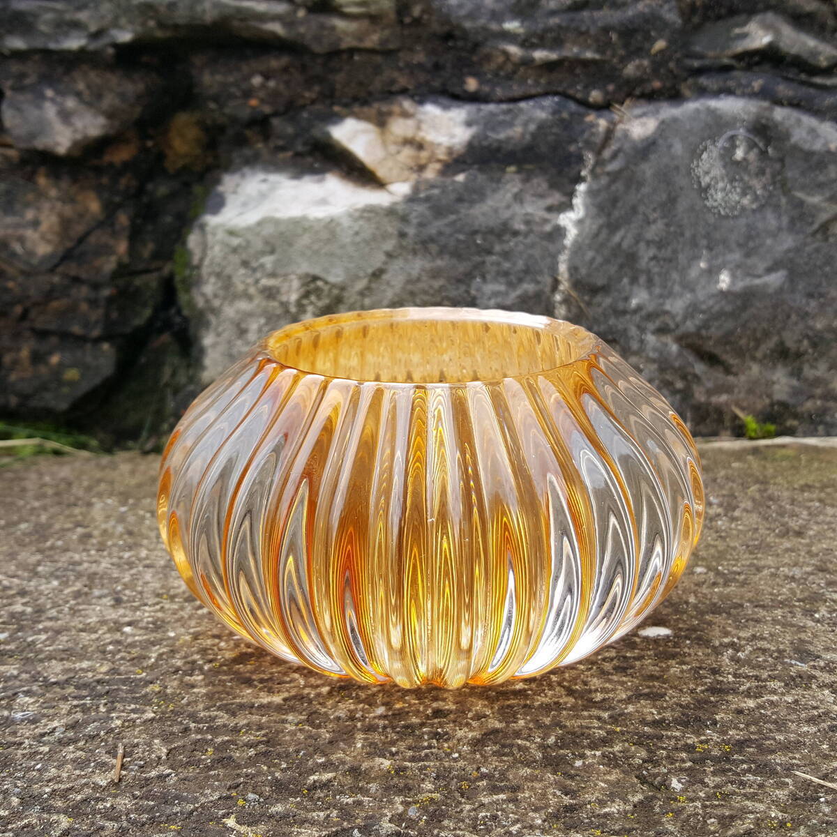 Photophore en verre, orange  