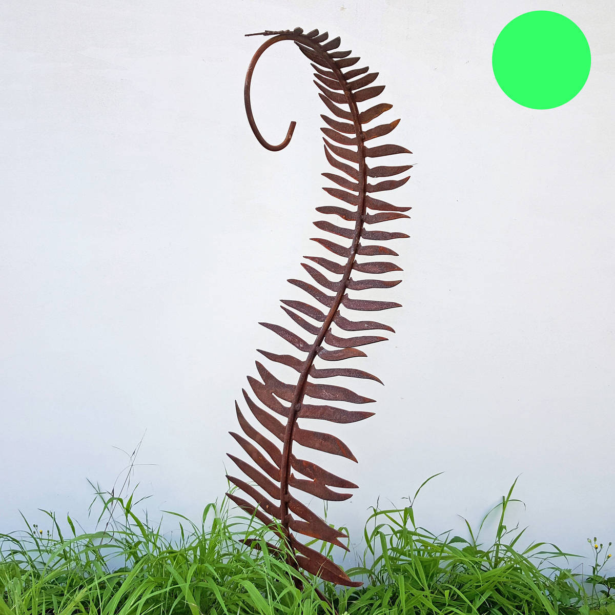 Feuille de fougère en fer rouillé, hauteur 110 cm, à piquer  