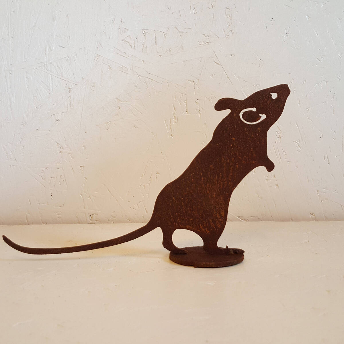 Souris en fer rouillé, à poser
