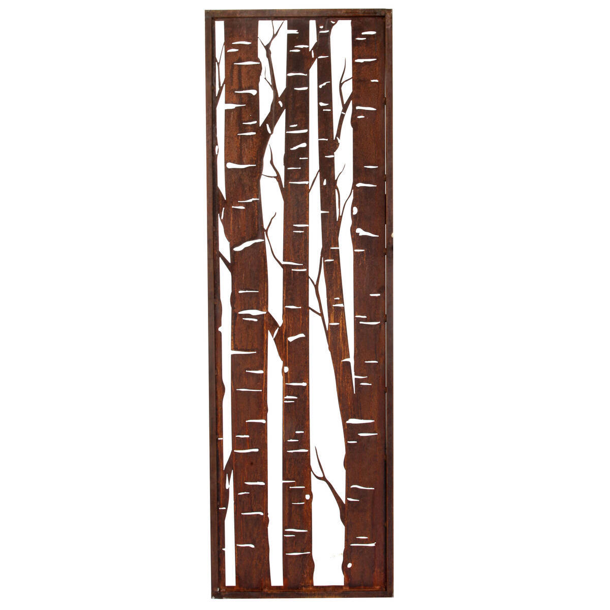 Birkenparavent aus Rosteisen, Höhe 200cm