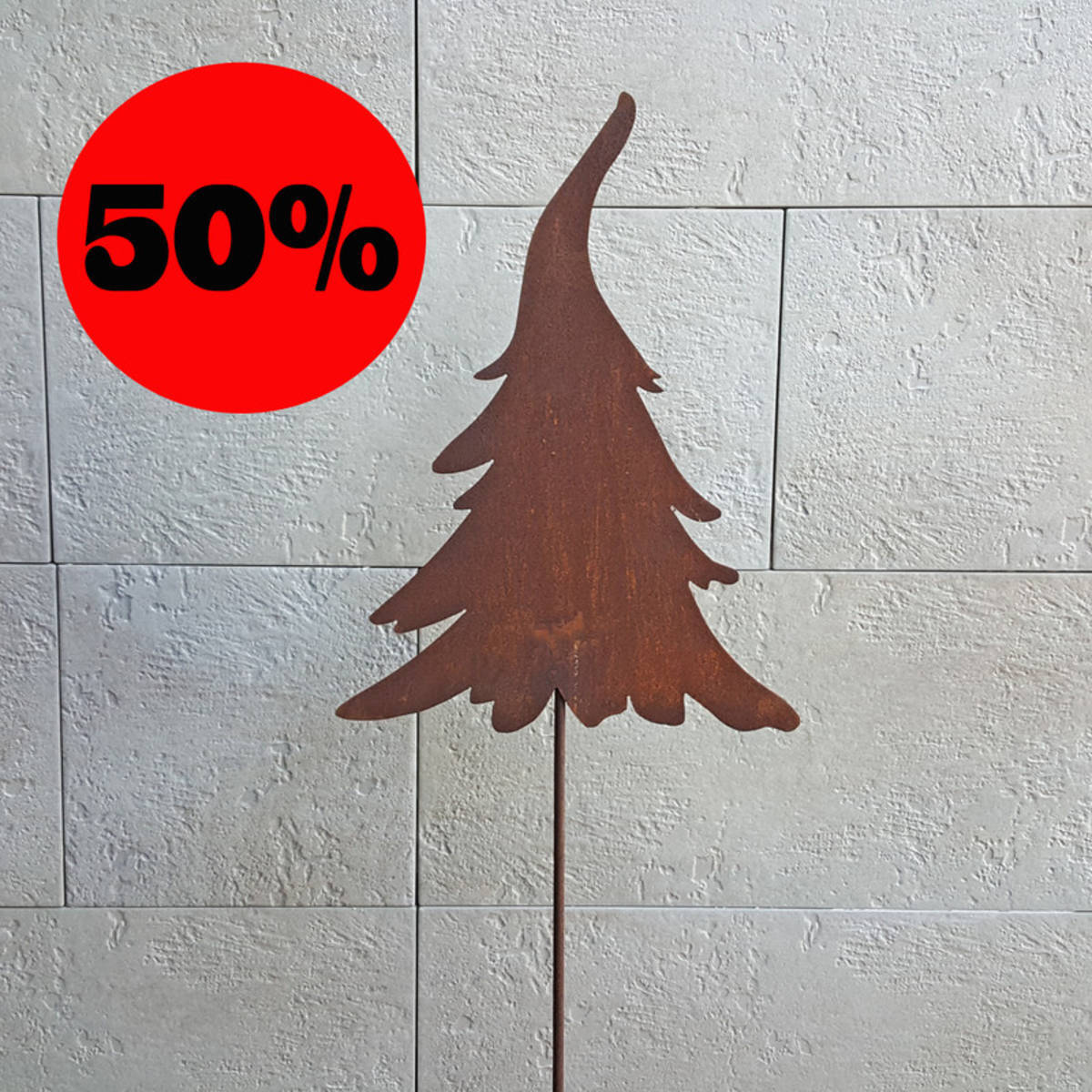 Sapin en fer rouillé, à piquer, hauteur 120cm